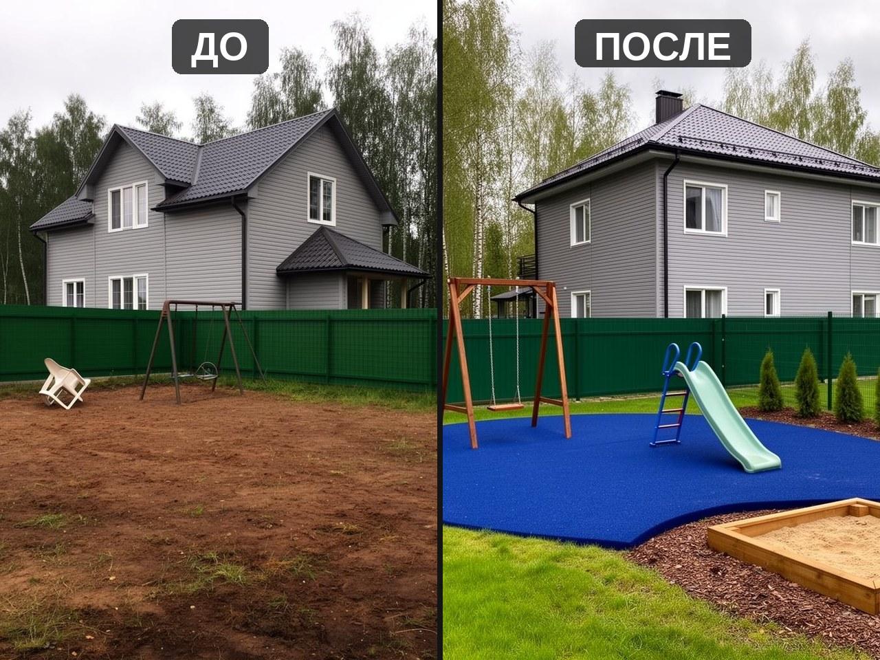 Сестрорецк: Детская площадка с резиновым покрытием